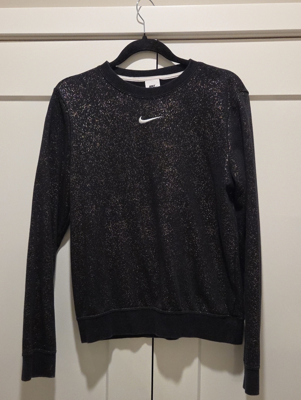 Nike Women's Black Crewneck Sweatshirt with Glitter Accents